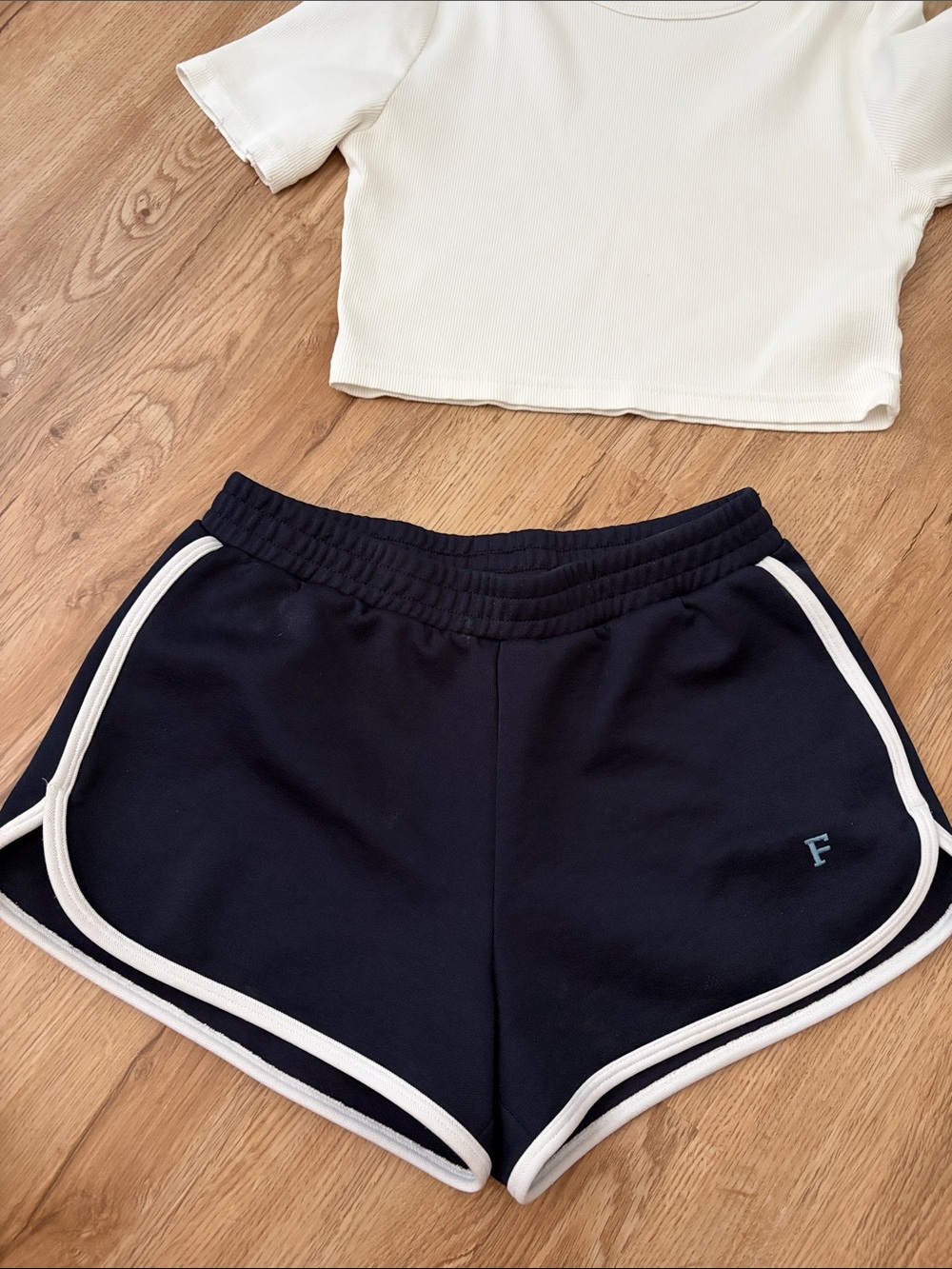 Frame Denim Navy Shorts with White Trim